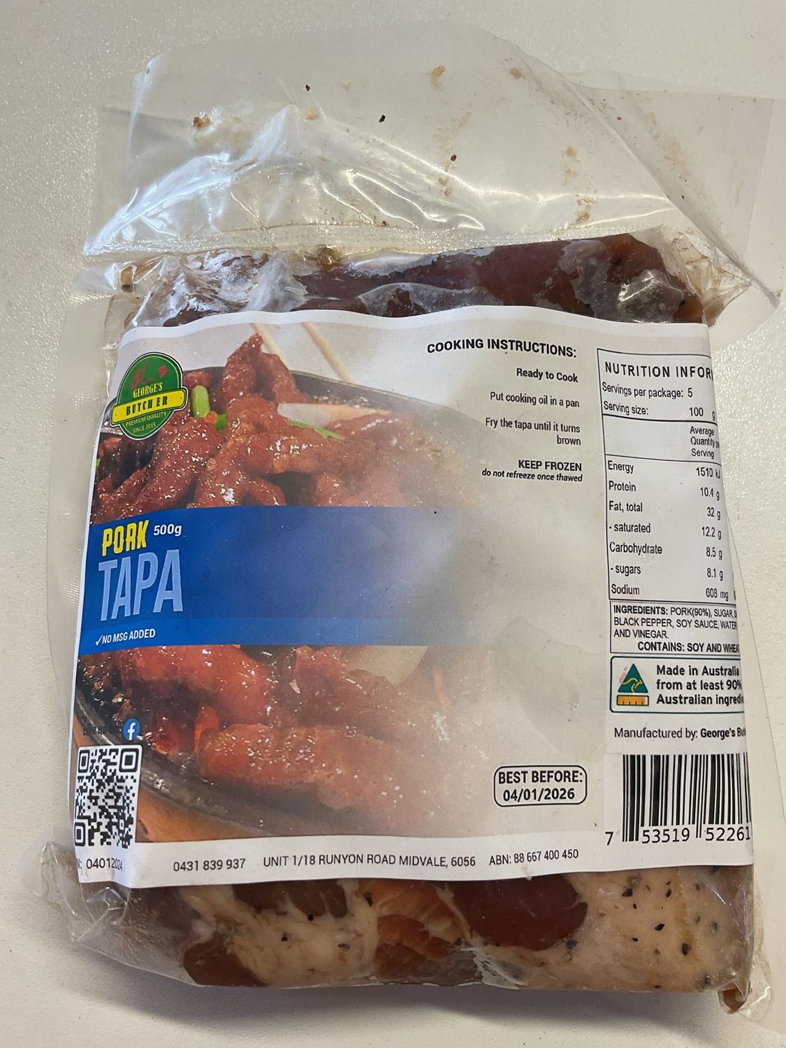 GEORGE&#39;S BUTCHER PORK TAPA