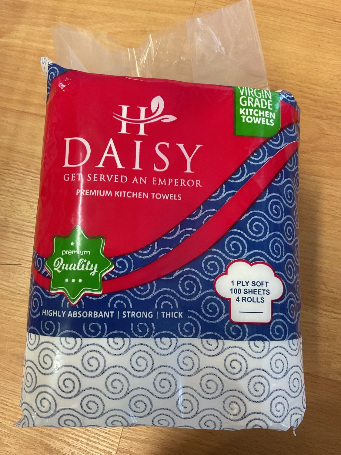 HDI DAISY PREM KITCHEN TOWELS 100&#39;S*4ROLLS