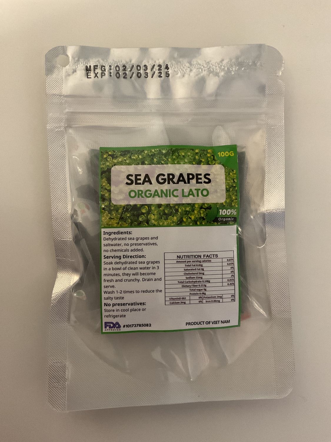 HENNYS SEA GRAPES (LATO) 100G