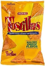 *JACK N JILL TOSTILLAS CHEESE NACHOS 72G