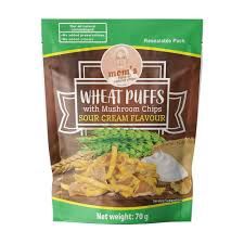 WHEAT PUFFS W/ MUSHROOM CHIPS SOUR CREAM FLAVOUR 70G