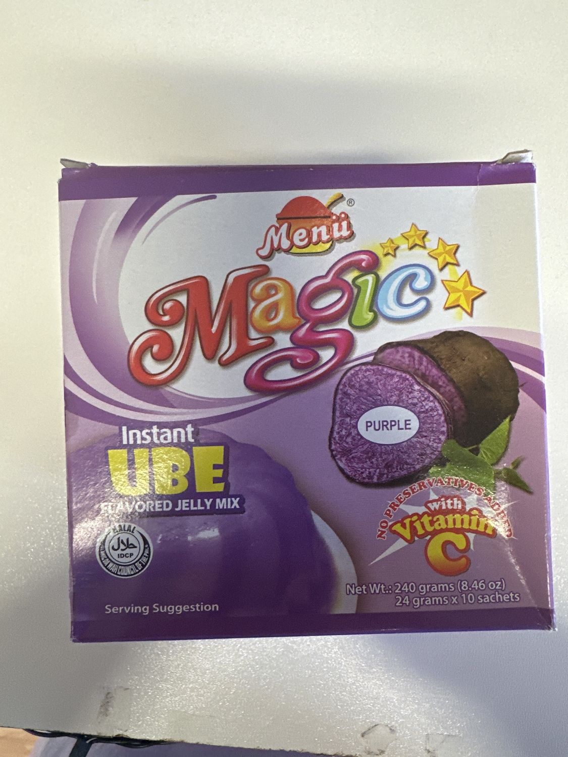 MENU MAGIC INSTANT UBE FLAVOURED JELLY 24G X 10&#39;S