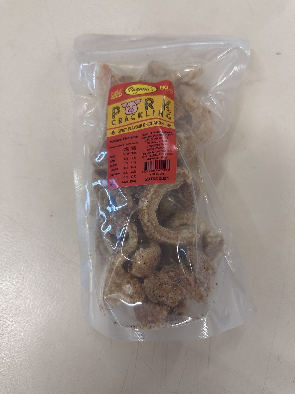 *PAGANAS PORK CRACKLING ORIGINALSPICY FLAVOUR  100G