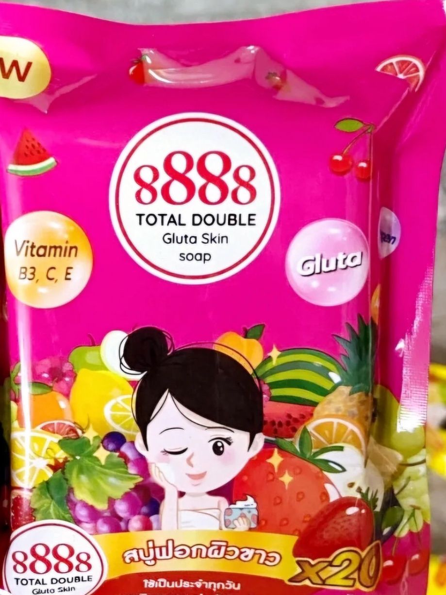 8888 THAI WHITENING FRUITY SOAP PINK