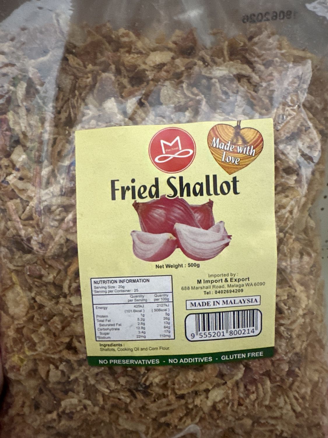 M BRAND FRIED SHALLOT 500G