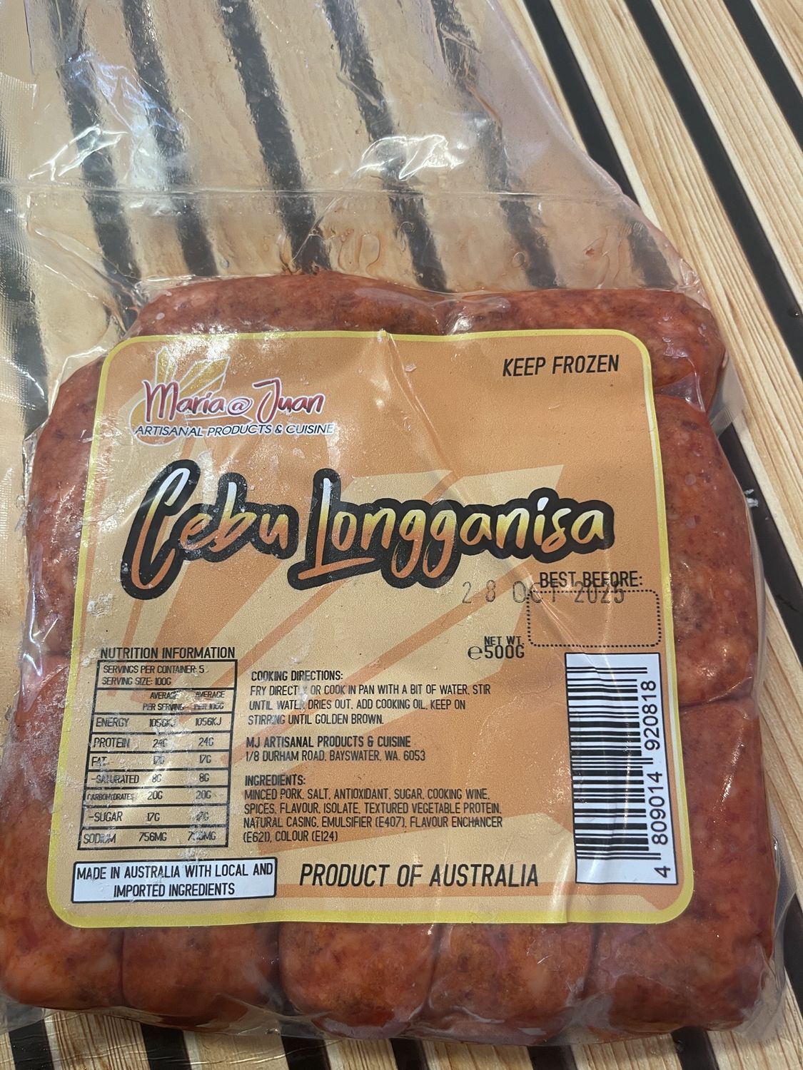 MJ CEBU LONGGANISA e500G