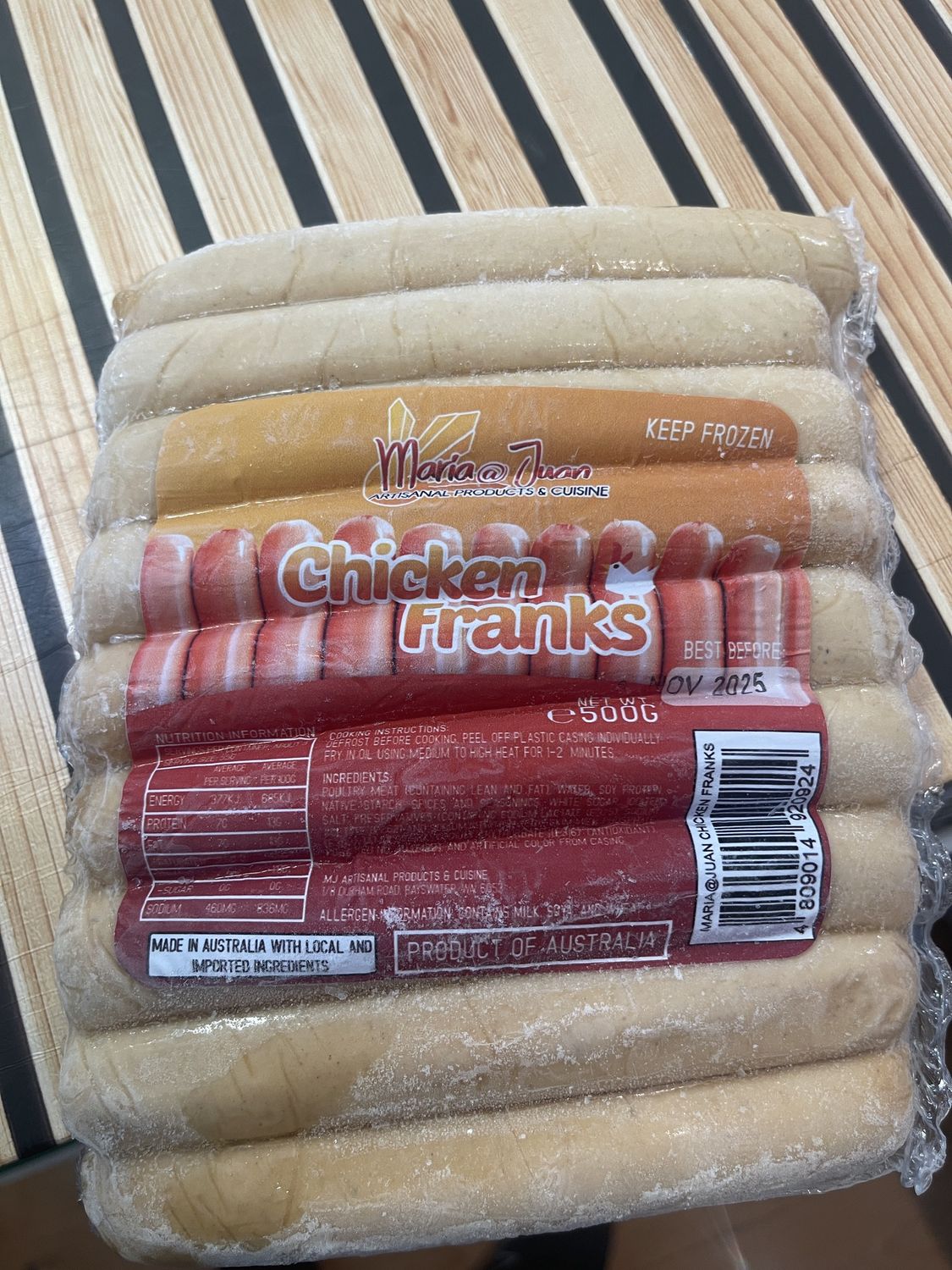 MJ CHICKEN FRANKS e500G