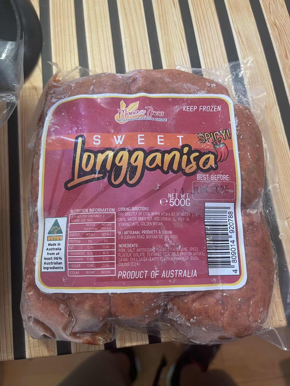 MJ SWEET LONGGANISA e500G