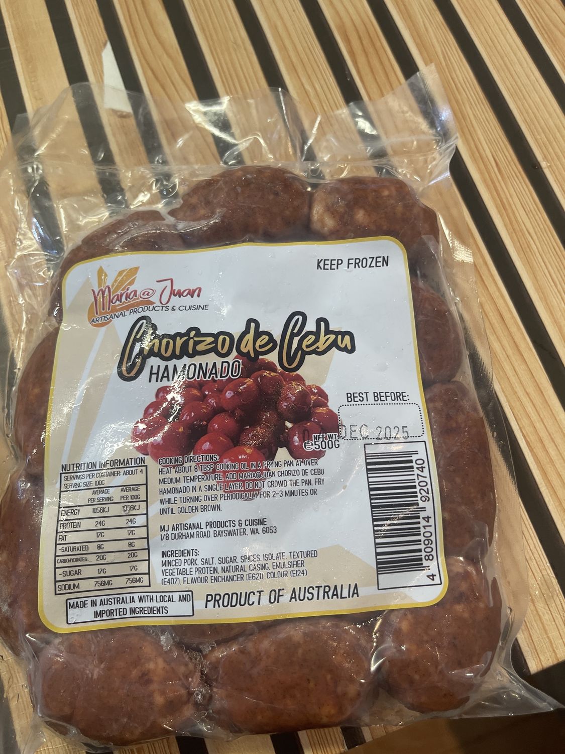 MJ CHORIZO HAMONADO e500G