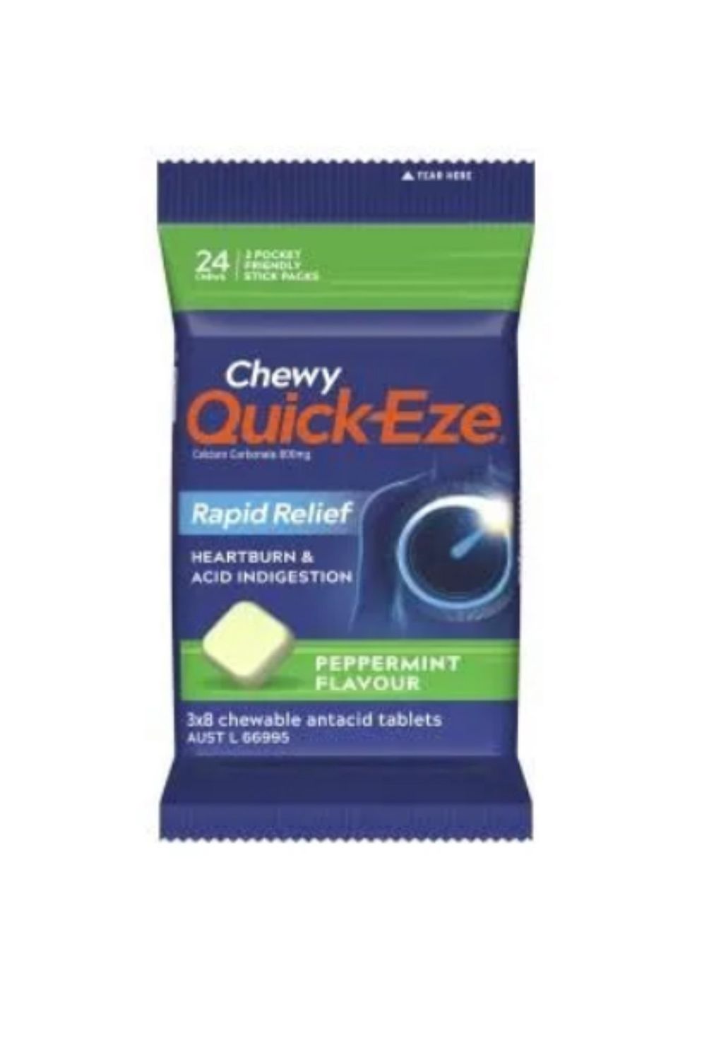 * QUICK-EZE ANTACID PPRMNT CHEWY 3X8