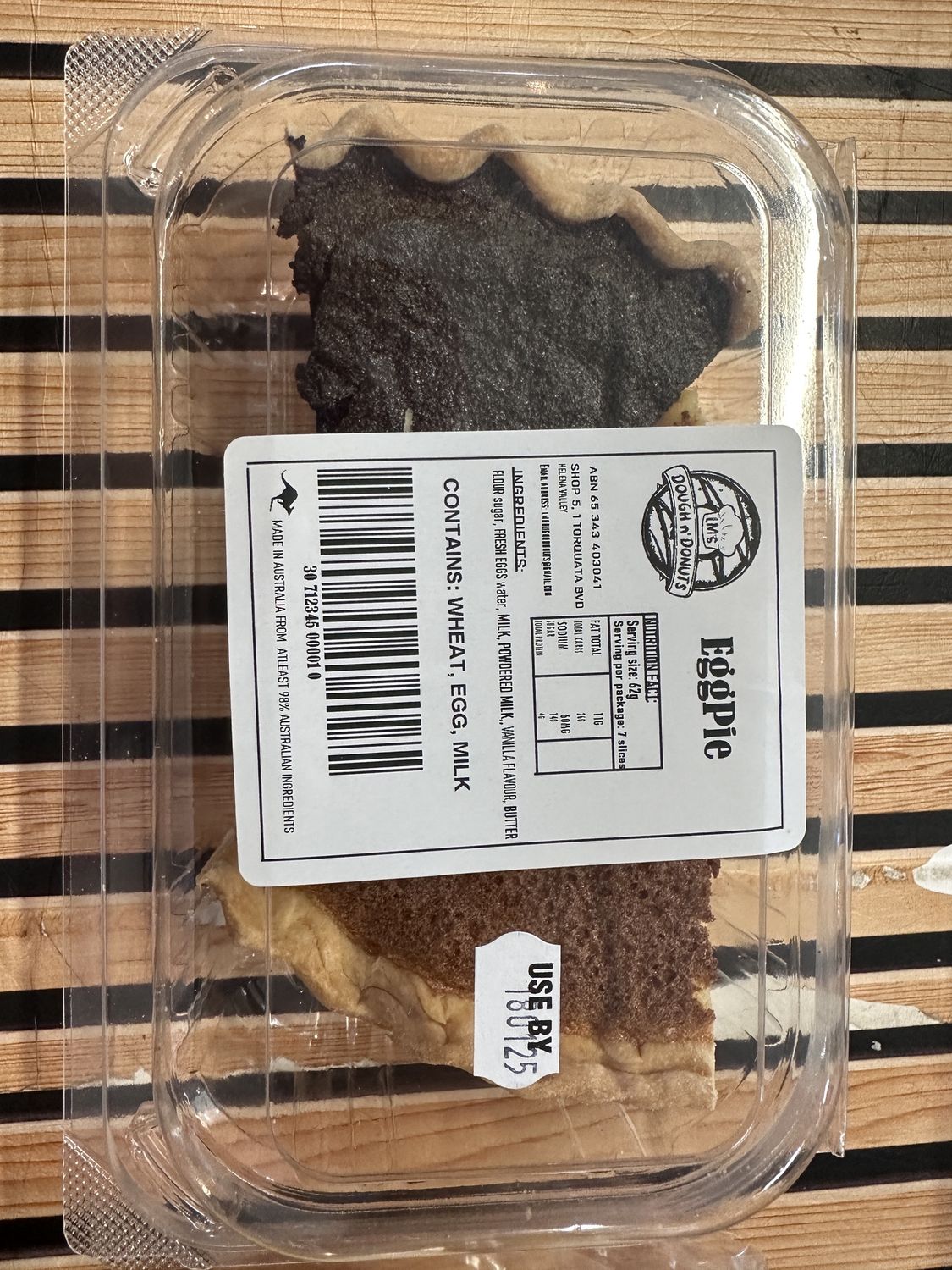 DOUGH N&#39;  DONUTS EGG PIE 2 SLICES