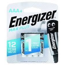 *ENERGIZER MAX PLUS AAA (4 IN PCK)