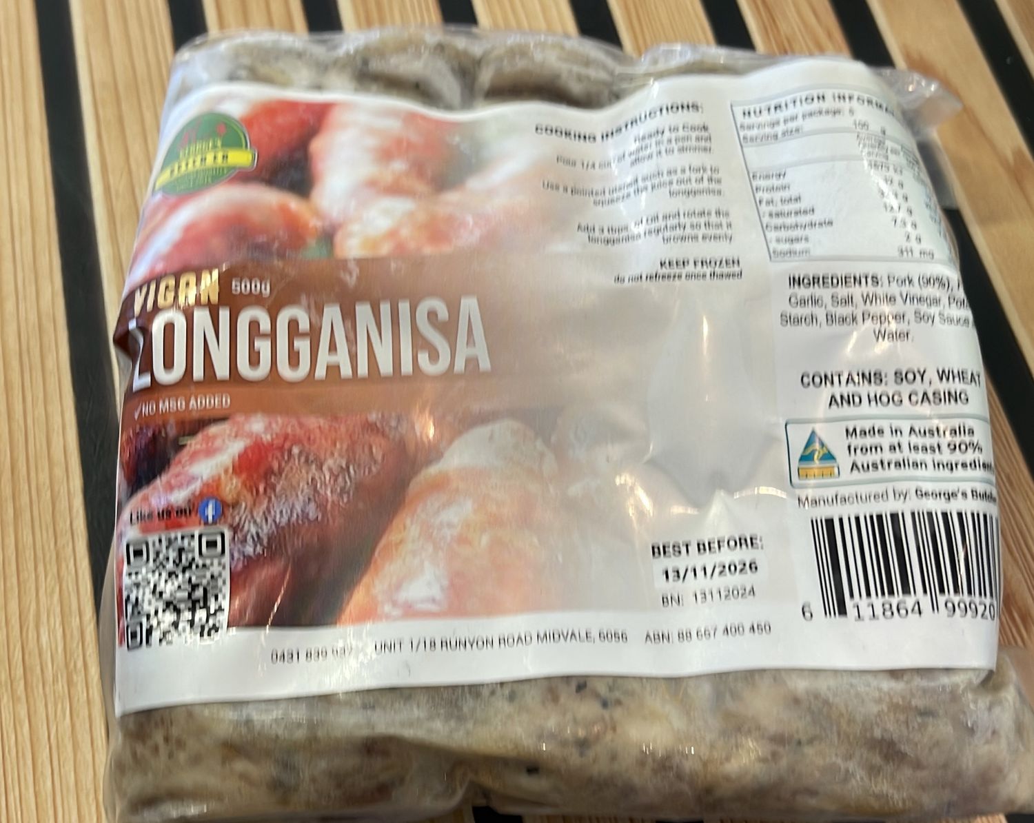 GEORGE LONGGANISA VIGAN 500G