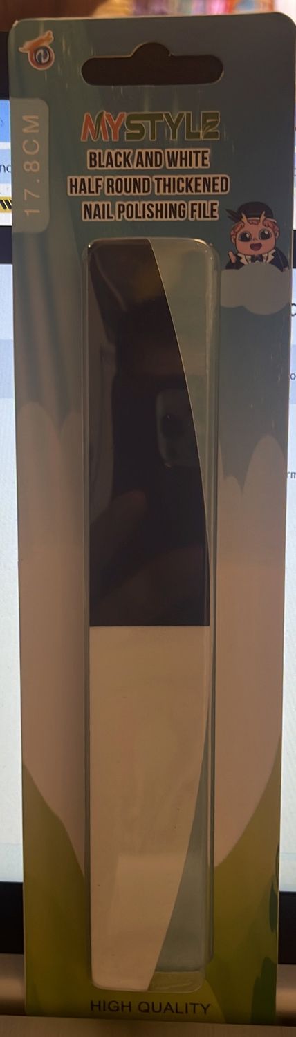 *MYSTYLE B&amp;W HALFROUND NAIL POLISHING FILE