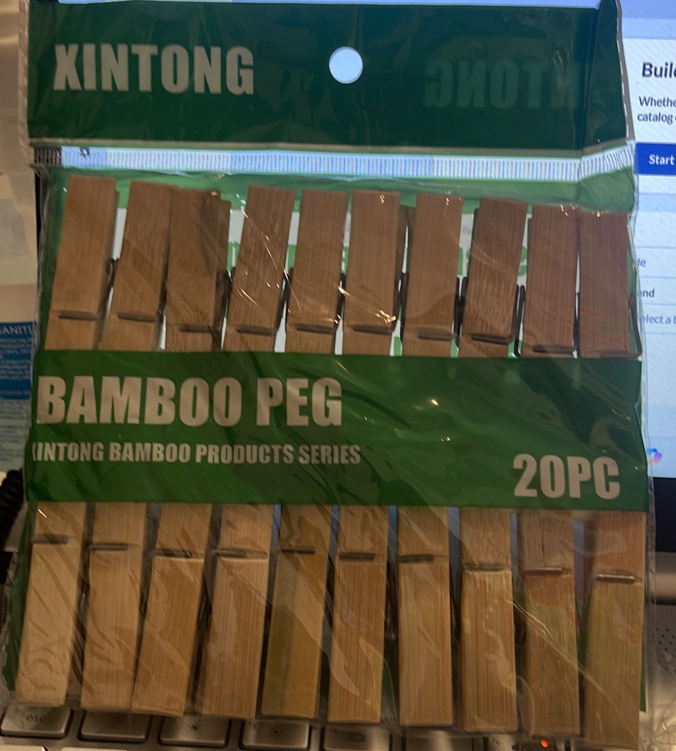 *XINTONG BAMBOO PEG CLIP 20PCS