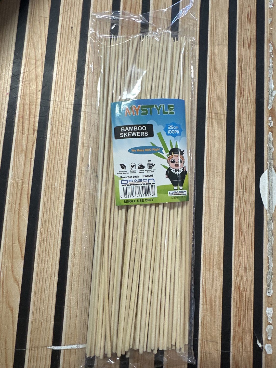 *MYSTYLE BAMBOO SKEWERS 25 CM 100PK