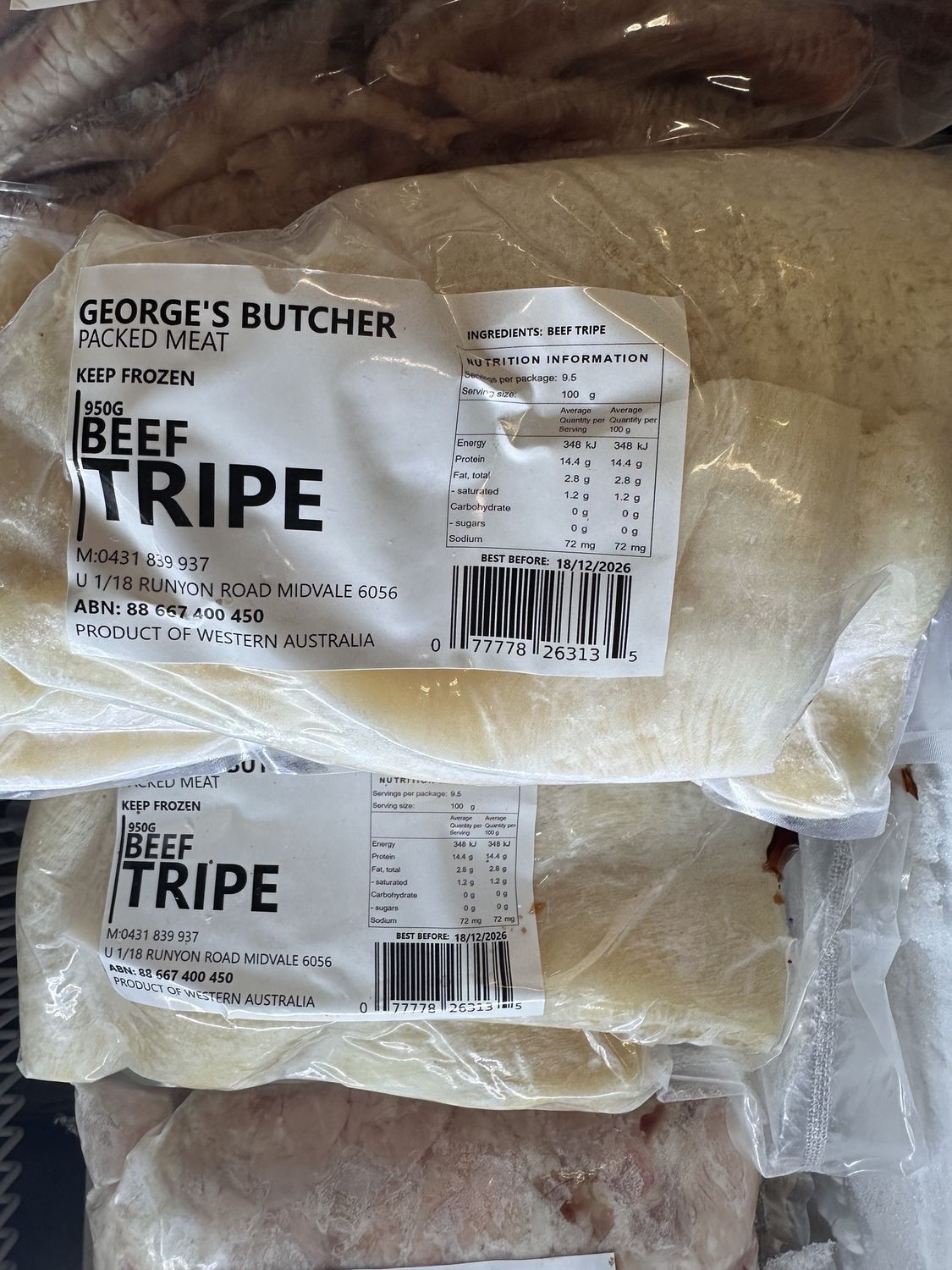 GEORGE BEEF TRIPE 950G