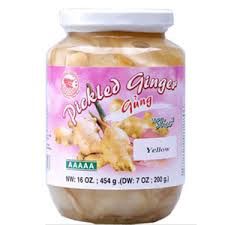 RED D PICKLED GINGER SLICED YELLOW 454G