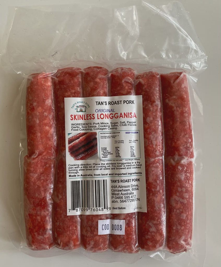 TANS SKINLESS LONGGANISA ORIG 400G
