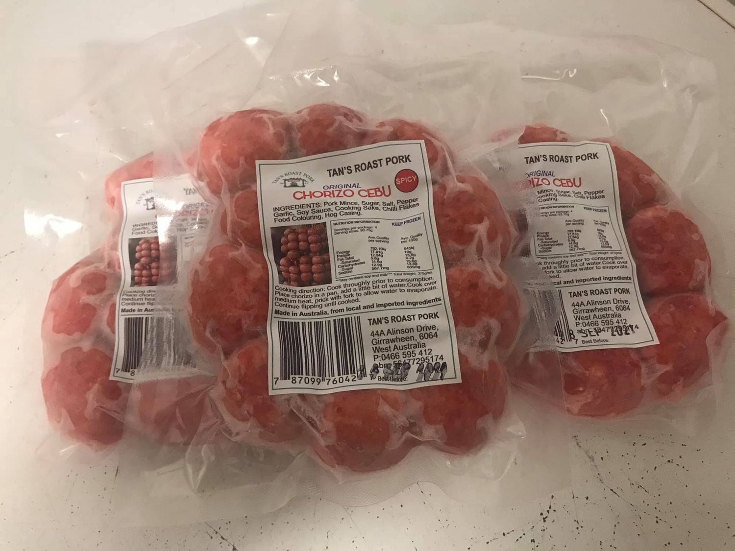 TANS CHORIZO CEBU ORIG/SPICY 375G