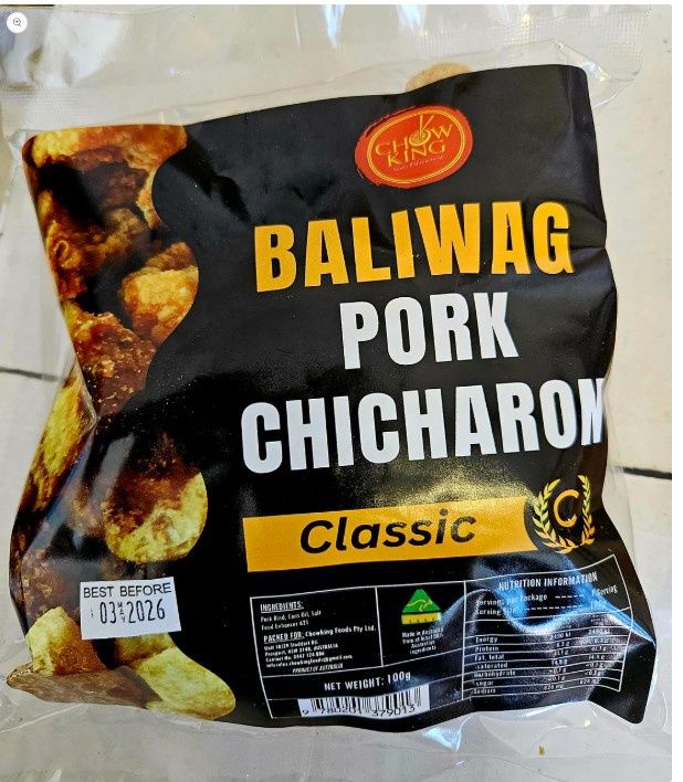CHOW KING BALIWAG PORK CHICHARON CLASSIC 100G