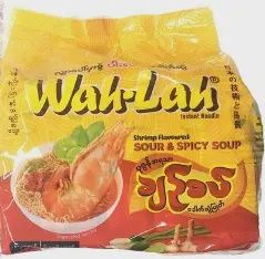 WAH-LAH SHRIMP FLAVOURED SOUR AND SPICY SOUP NOODLE 6 PACKS