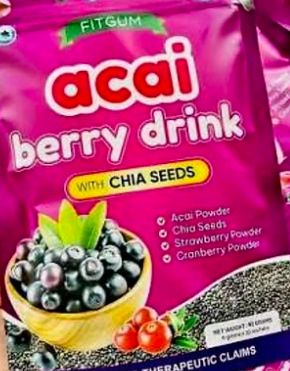 FIT GUM ACAI BERRY DRINK W/ CHIA SEED 10'S 40G