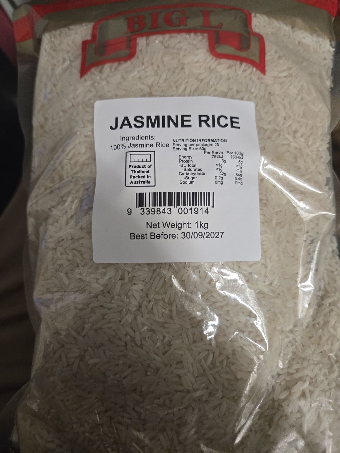 BIG L JASMINE RICE 1KG