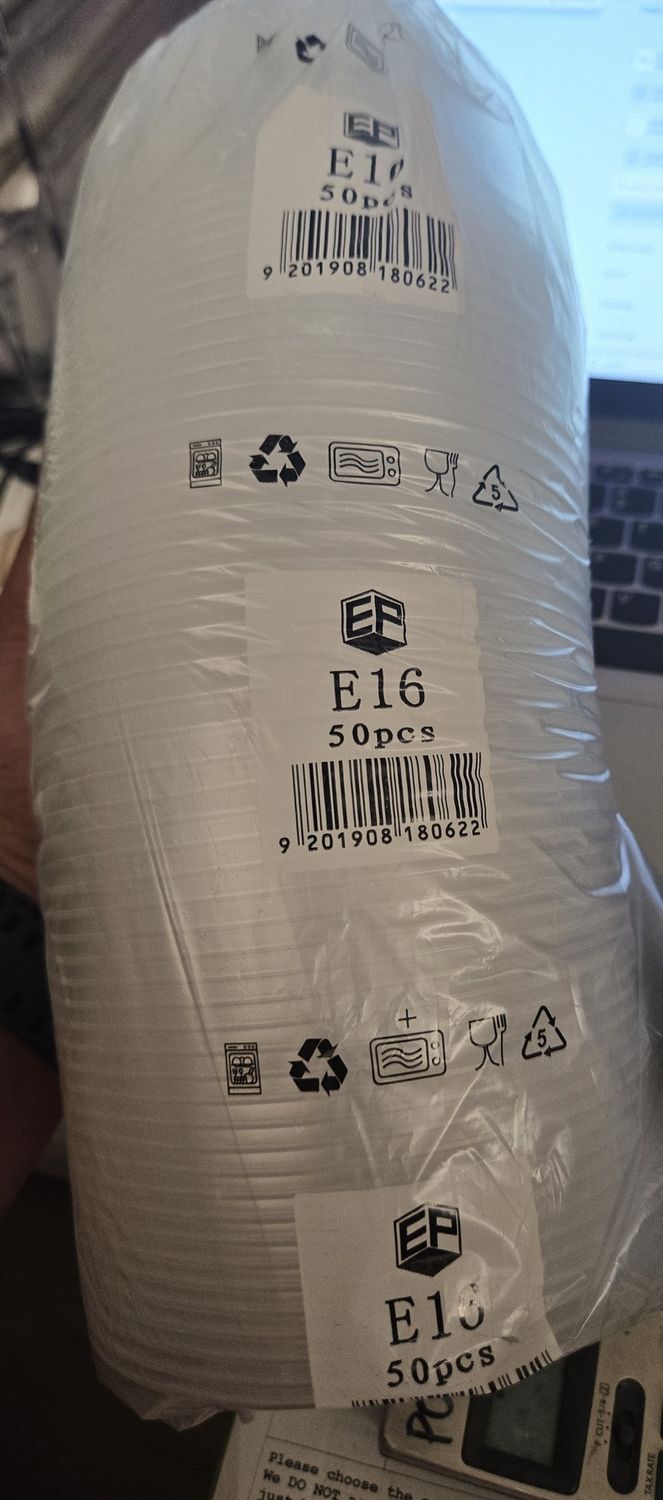 *E16  ROUND CONTAINER 50 PCS PCK