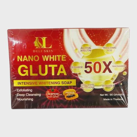 DL NANO WHITE GLUTA 50X WHITENING SOAP 90G
