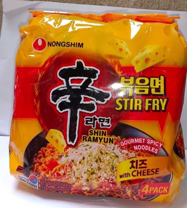 NONGSHIM STIRFRY SHIN RAMYUN W/CHEESE 136G*4PCKS