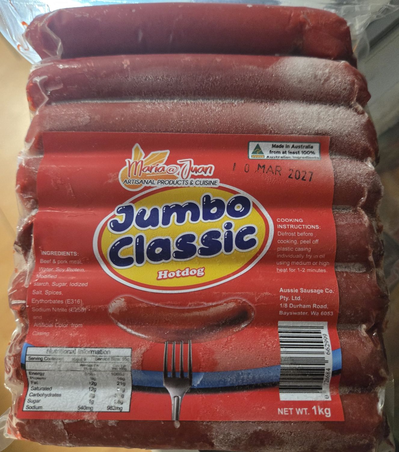 MJ JUMBO CLASSIC HOTDOG 1KG