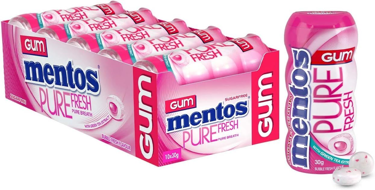 *MENTOS PURE FRESH BUBBLE GUM 30G