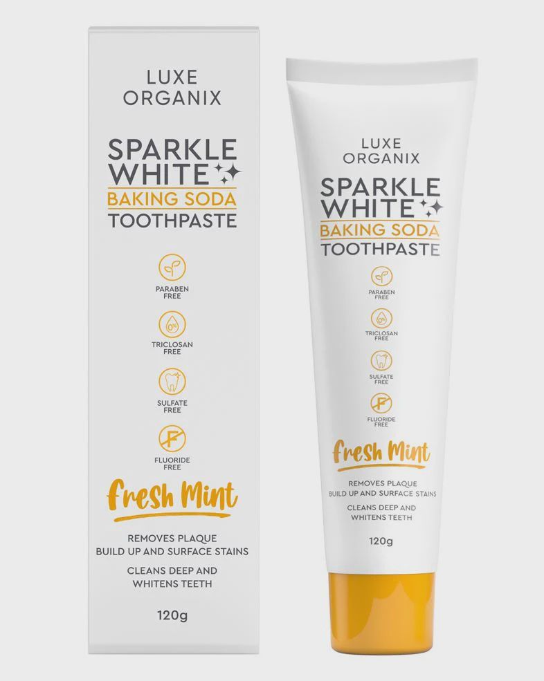 LUXE ORGANIX SPARKLE WHITE BAKING SODA TOOTHPASTE 120G