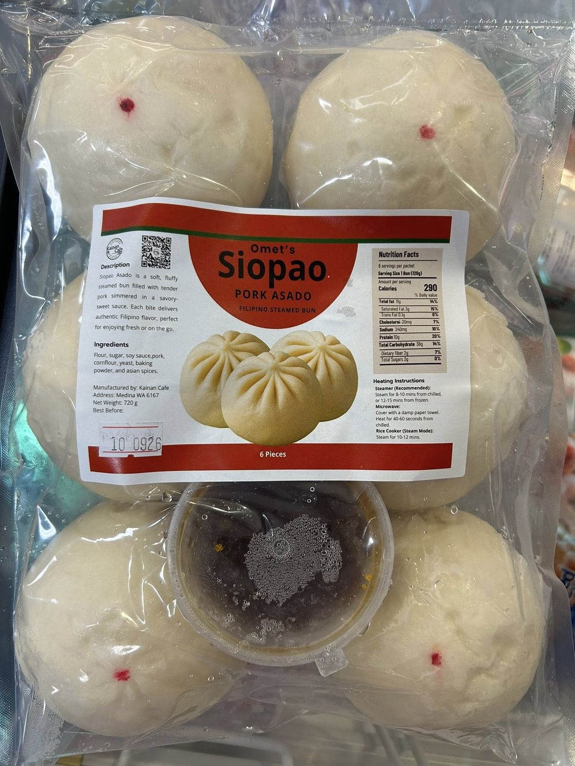 OMET'S SIOPAO PORK ASADO 6PCK