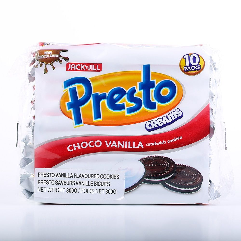 *JNJ PRESTO CHOCO VANILLA  10PCKS