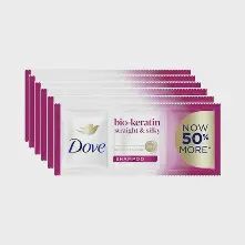 *DOVE BIO KERATIN STRAIGHT AND SILKY SHAMPOO SACHET  15ML X 6*