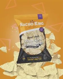 *NACHO KING HOME STYLE WHITE CORN TORTILLA CHIPS WITH SEA SALT 283G