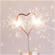 *HEART SHAPE SPARKLE CANDLE 12CANDLES/PCK