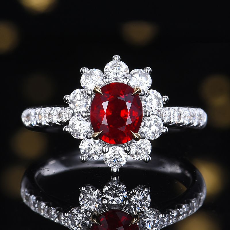 1ct Classic Diana-Style Pigeon Blood Red Ruby Ring