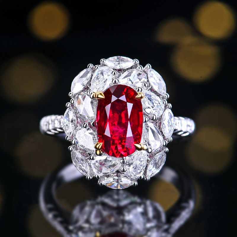 Exquisite 2.96 Unheated Pigeon Blood Red Ruby Ring