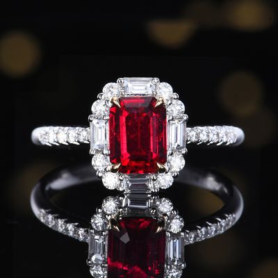 1 ct Regal Octagonal Pigeon Blood Red Ruby Ring