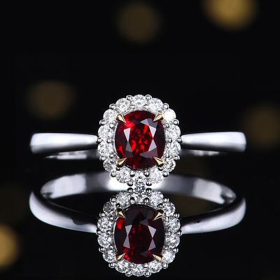 Classic 0.5 Carat Natural Ruby Ring - 18K Gold with Diamonds
