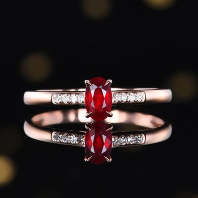 Elegant 0.5 Carat Natural Ruby Ring - 18K Gold with Diamonds