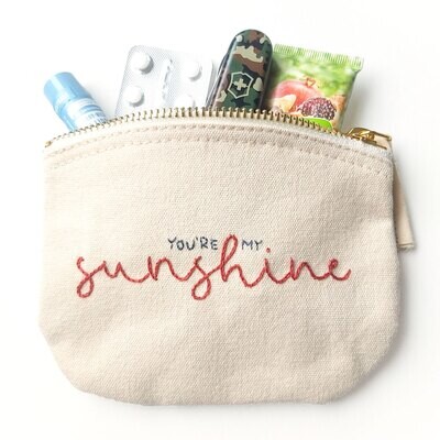 You are my sunshine - ručne vyšívaná kapsička