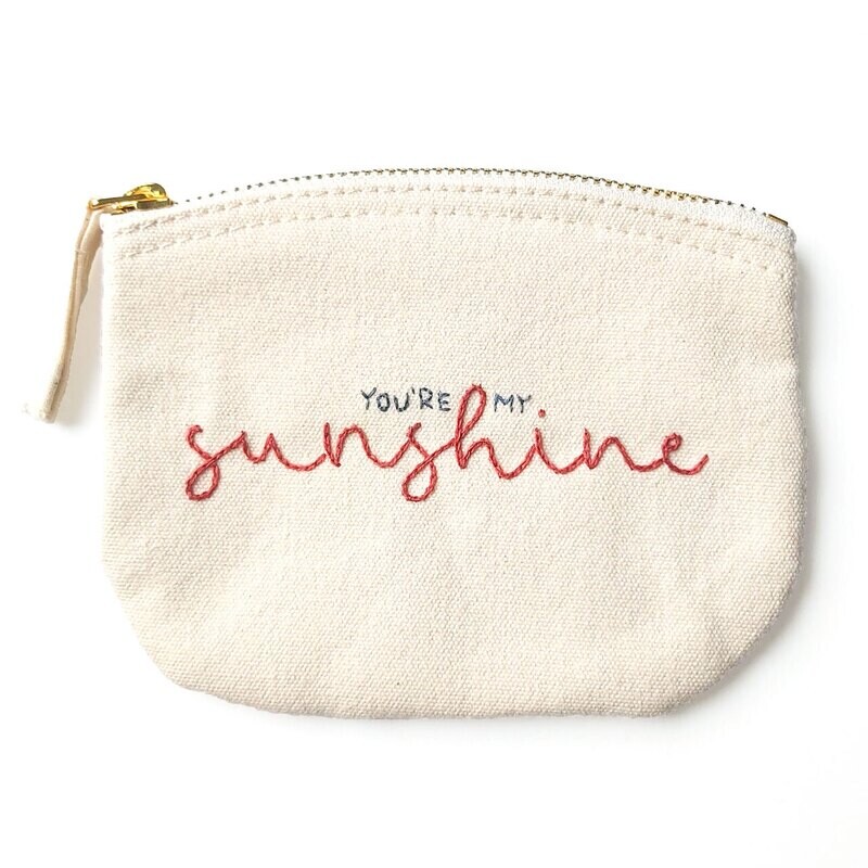 You are my sunshine - ručne vyšívaná kapsička
