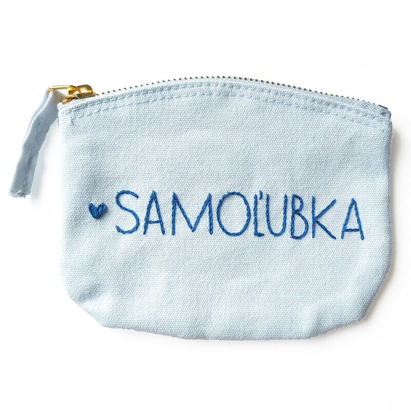 Samoľubka - ručne vyšívaná kapsička na drobnosti