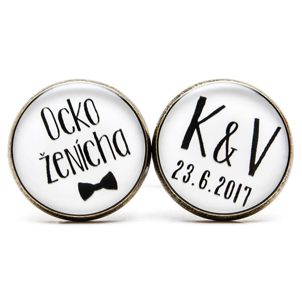 Otec ženícha s iniciálkami a dátumom