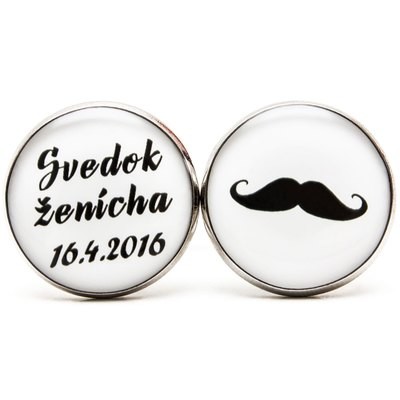 Svedok ženícha s dátumom a fúzikmi