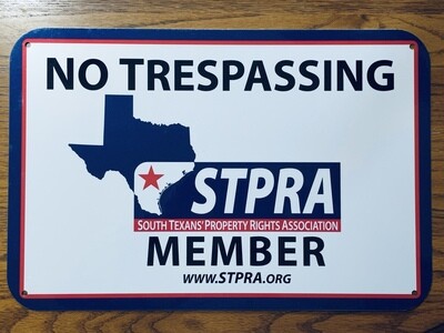 STPRA No Trespassing Gate Sign